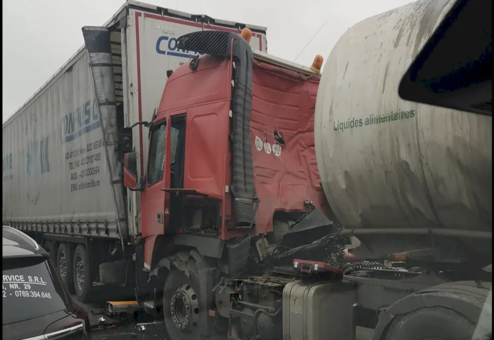Accident cu trei TIR-uri pe Centura Capitalei, între Jilava și Berceni. Trafic îngreunat