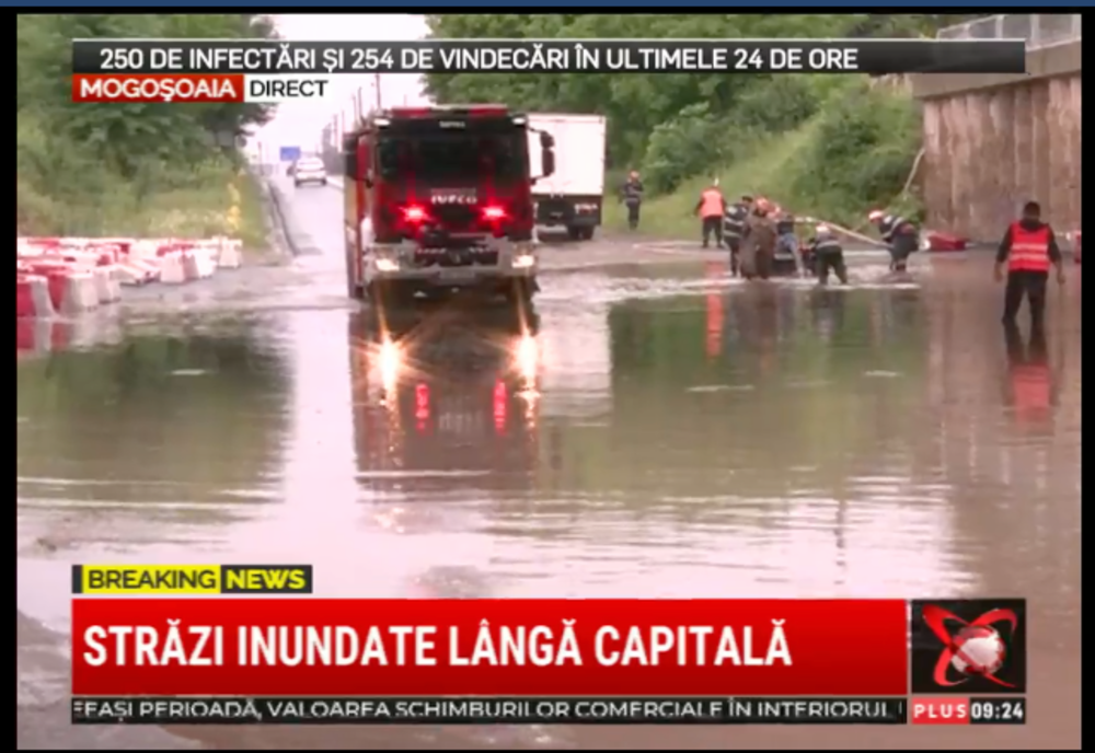 Pasajul Mogoșoaia inundat, după ploaia torențială
