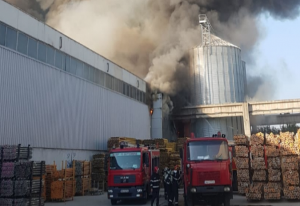 Incendiu puternic la o fabrică de orez din Bragadiru