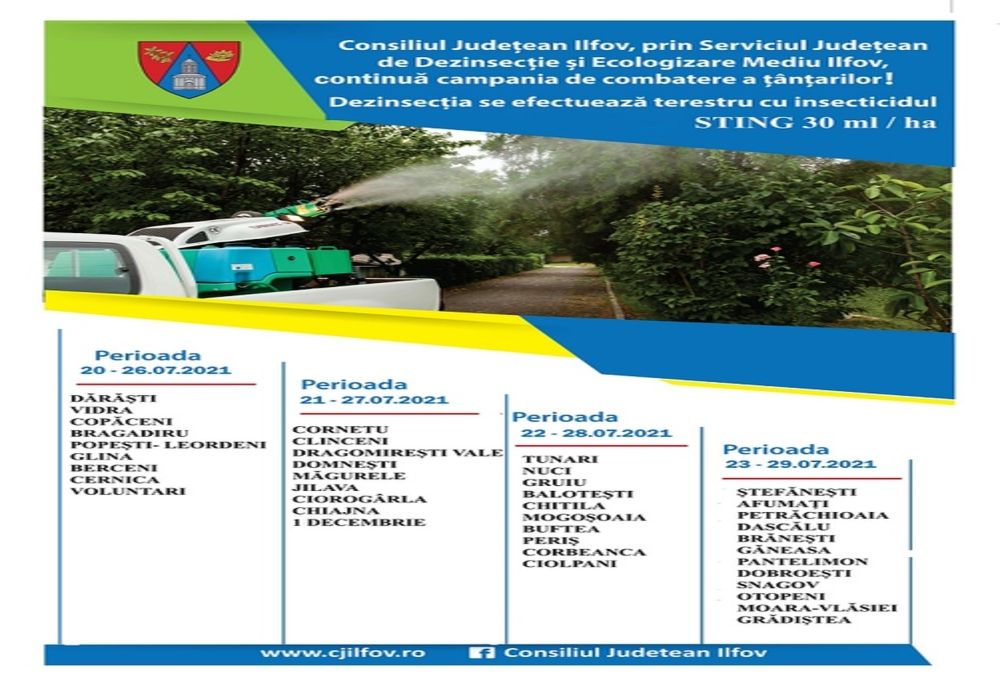 S-a reluat dezinsecția terestră în Ilfov