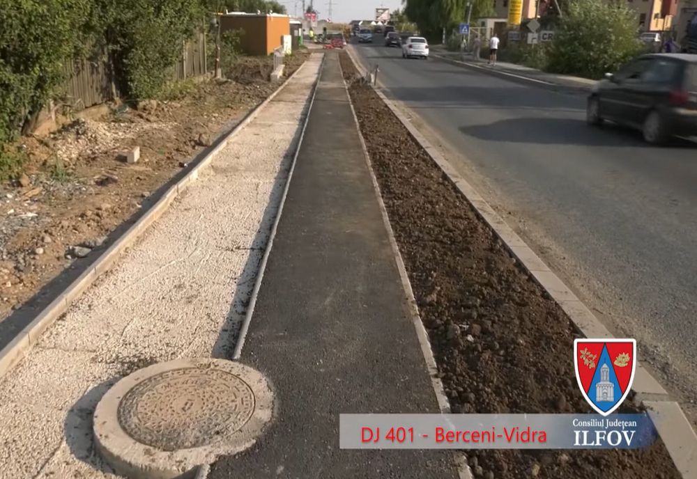DJ 401 Berceni – Vidra, reabilitat în proporție de 75%