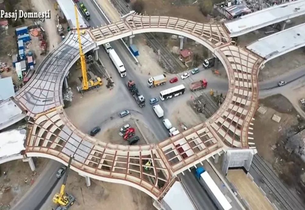 Pasajul Domnești de pe Centura Capitalei. Se lucrează deja la ultima rampă de acces