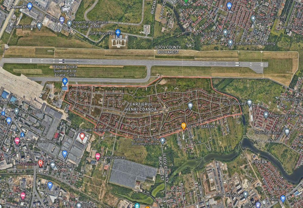 Cartierul „Henri Coandă” din Băneasa va avea canalizare cu o întârziere de 10 ani: apele menajere, „mufate” la Balta Pipera