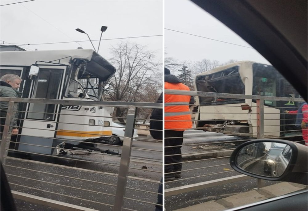 ACCIDENT GRAV PE ȘOSEAUA OLTENIȚEI DIN BUCUREȘTI. COLIZIUNE ÎNTRE UN TRAMVAI ȘI UN AUTOBUZ STB