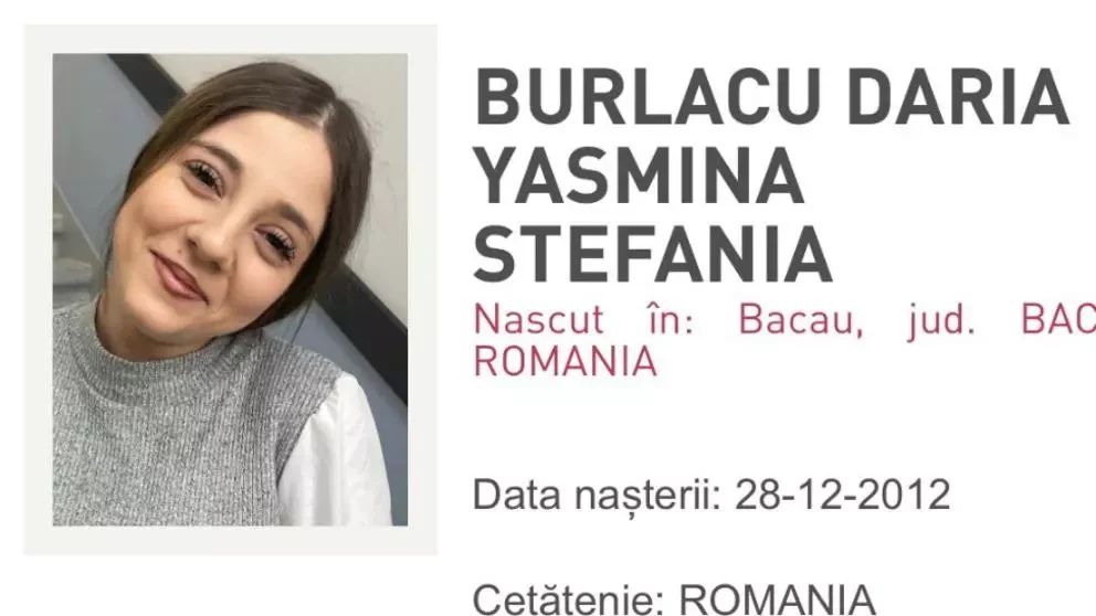 Minoră de 13 ani, din Bacău, dispărută în București. Poliția cere ajutorul populației