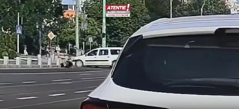 Motociclist spulberat de un șofer care nu i-a acordat prioritate