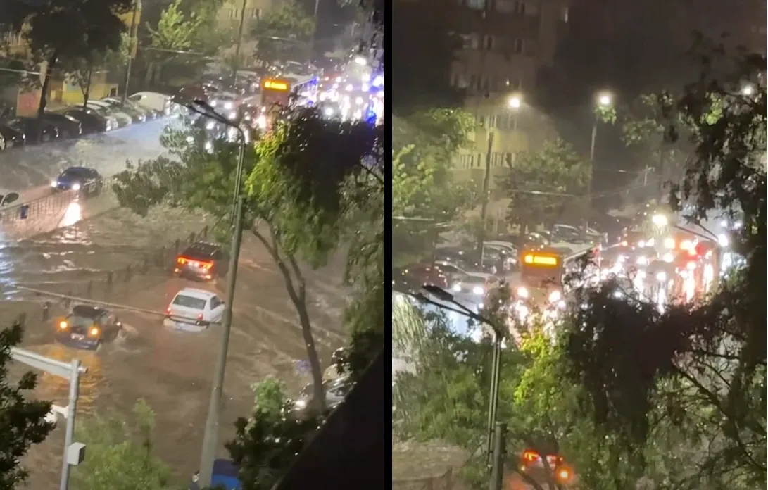 Șoseaua Colentina, inundată (Info Trafic Bucuresti si Ilfov S. Dumitru)