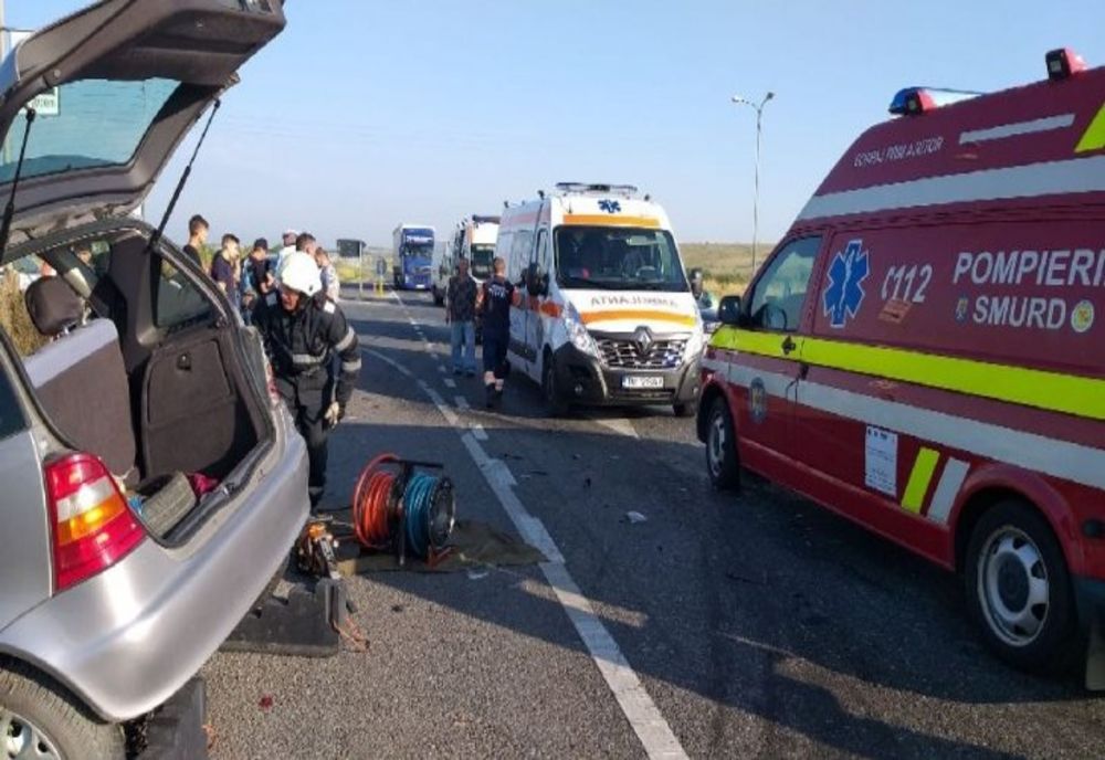 Accident grav pe Centura Capitalei - 2 persoane încarcerate, 4 răniți - un tir și trei autoturisme, implicate