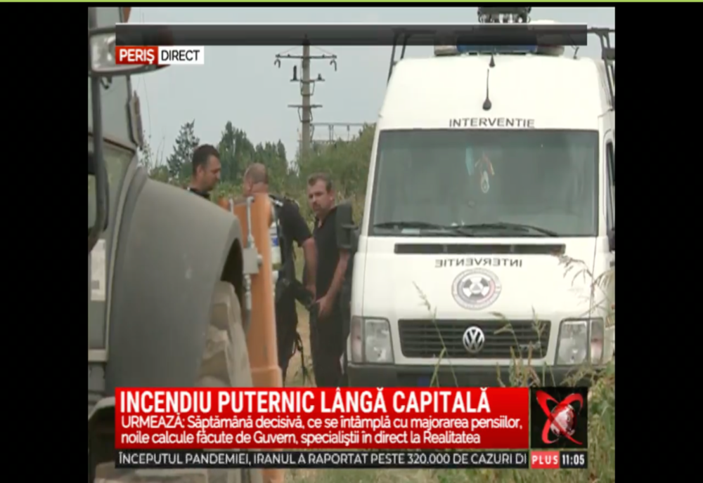 Un incendiu puternic a izbucnit, luni dimineață, în localitatea Periș. S-a emis RO Alert