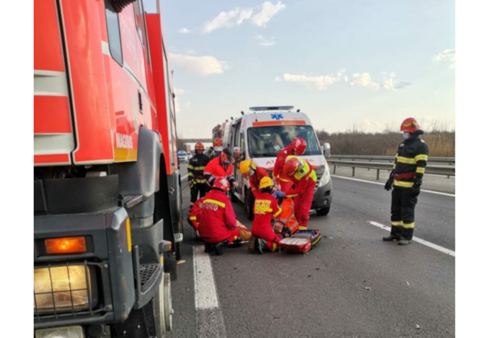 Ilfov. Accident rutier grav pe Autostrada A1. Circulaţia este deviată
