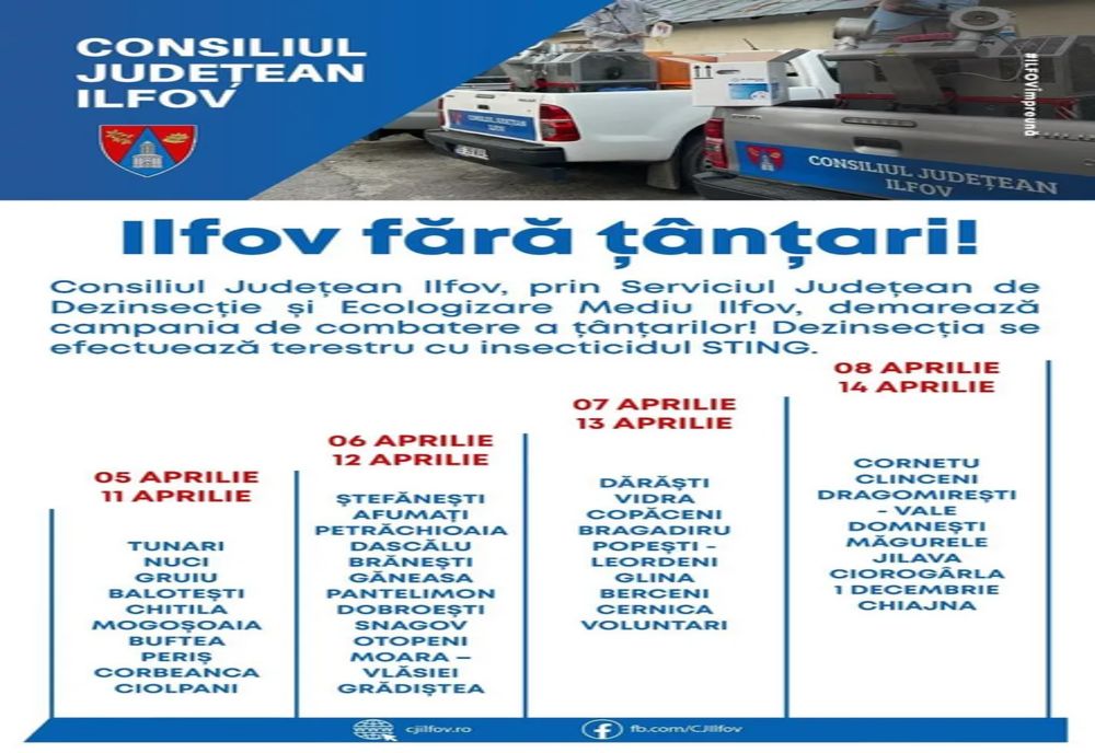 Începe campania ”Ilfov fără țânțari”