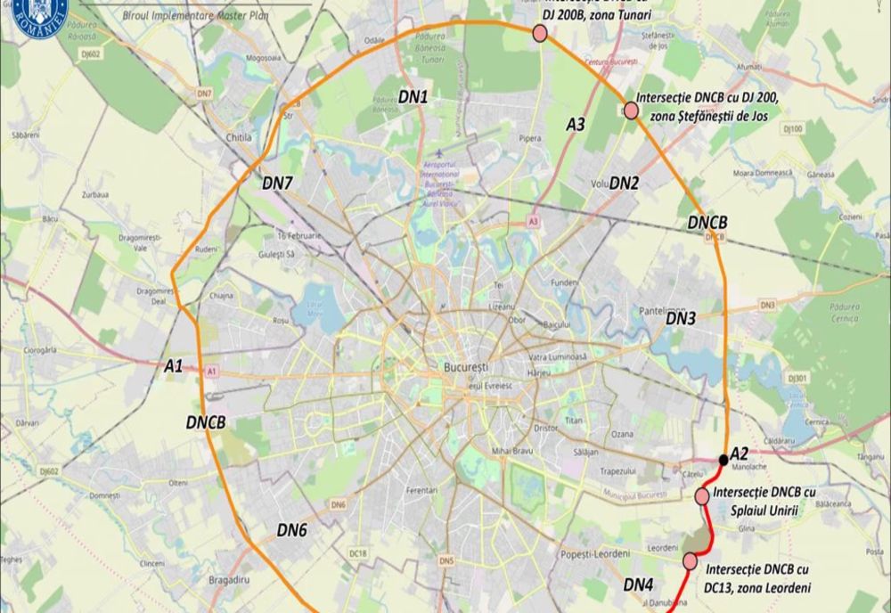 A fost semnat contractul pentru execuţia lucrării Centurii Rutiere a Municipiului Bucureşti, pentru Lotul II, între A1 – şi DN5-Chiajna, Ciorogârla, Domneşti, Clinceni, Bragadiru, Măgurele şi Jilava.