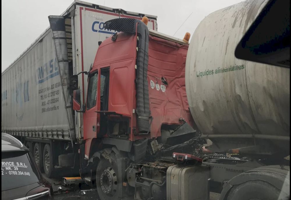 Accident cu trei TIR-uri pe Centura Capitalei, între Jilava și Berceni. Trafic îngreunat