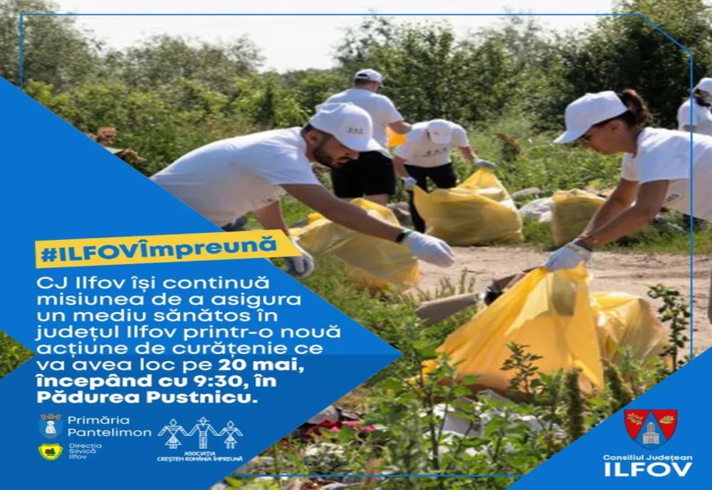 Ilfov. O nouă acțiune de curățenie pe 20 mai, în Pădurea Pustnicu