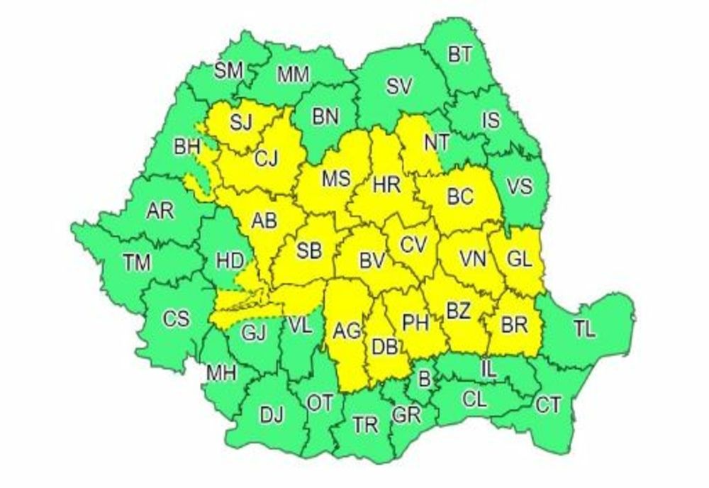 Cod galben de furtuni în 21 de județe - Cât va ține episodul de vreme rea
