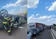 Grav accident rutier pe DN5, Giurgiu - București. Trei persoane au fost rănite, o coloană de mașini de 4 kilometri s-a format