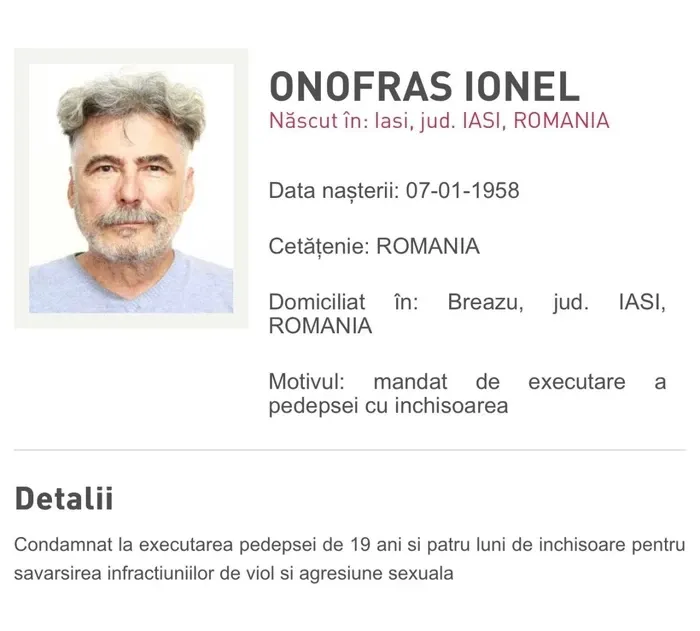 Fost primar din Iași, condamnat definitiv la 19 ani de închisoare pentru viol, dat în urmărire națională – poza 1